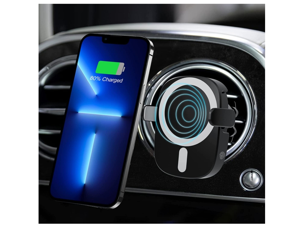 Carregador Carro Sem Ventilação para iPhone 13 Pro/13/13 Mini YIZHOOD Magnética Preto