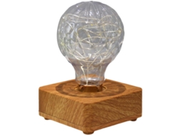 Luminária de Mesa Led Madeira Recarregável Via USB, Luz Ambiente Quente, Luminária de Cabeceira Compacta Para Quarto