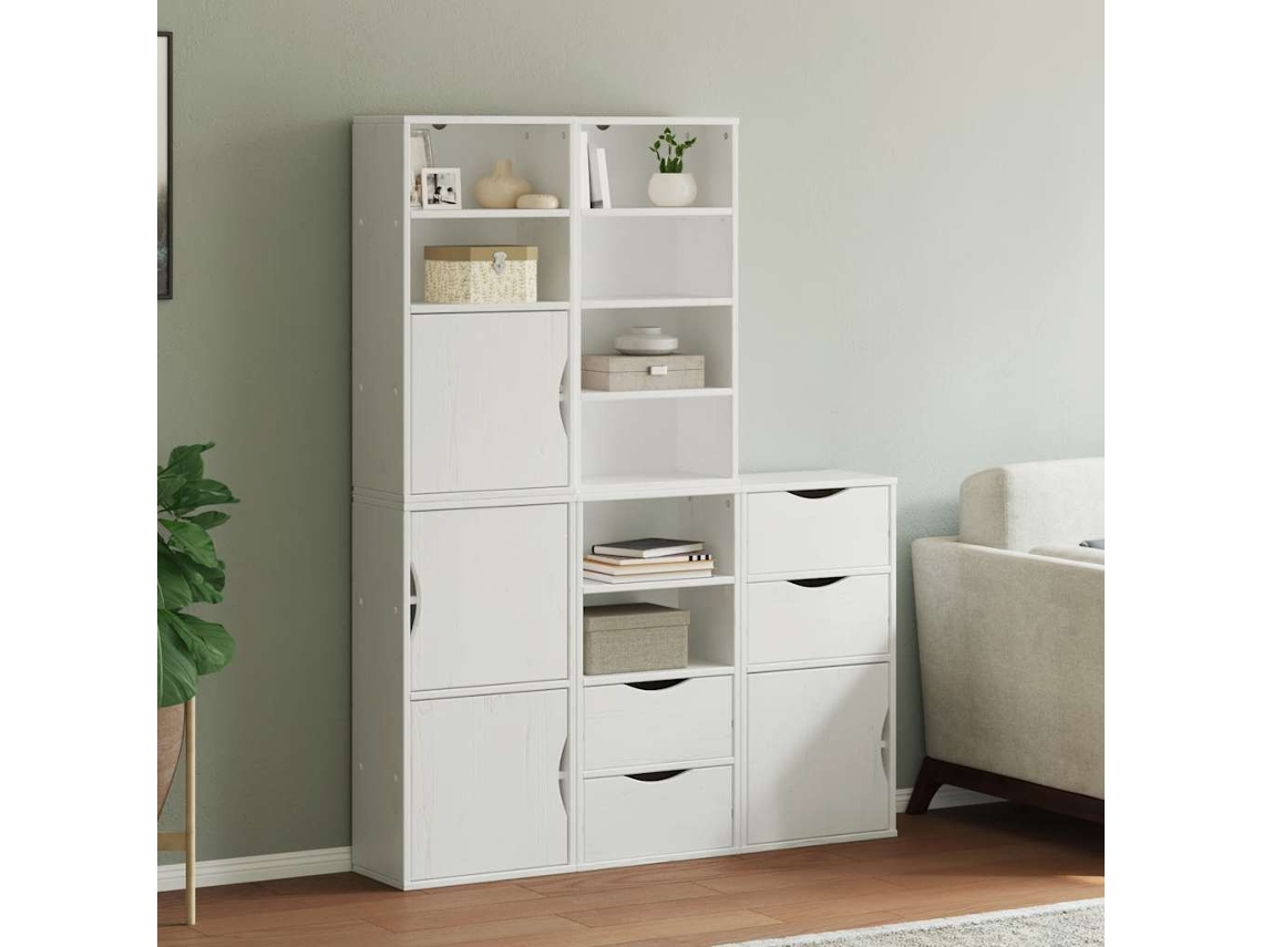Móveis De Apoio 5 Pcs Odda Pinho De Madeira Maciça Branco Lovely Home
