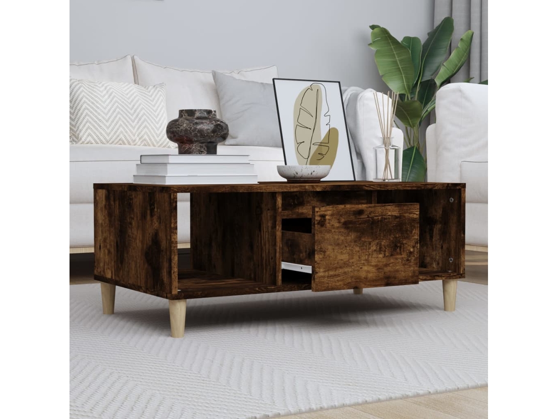 Vidaxl Mesa De Centro 90x50x36,5 Cm Derivados Madeira Carvalho Fumado
