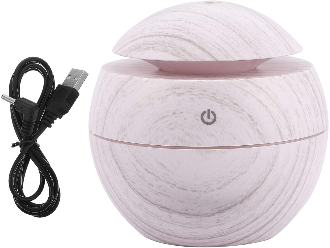 Umidificador De Aromas Com Difusor Óleos Essenciais, Design Compacto Acabamento Em Madeira