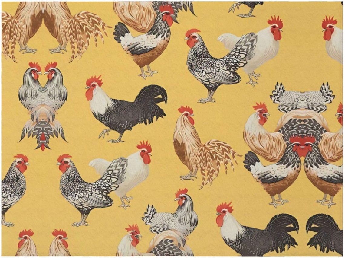 Colcha de Flanela Macia e Quente com Estampa Galinhas 152 4 X 127 Cm, Macio, Quente, Ideal para Quarto e Sala