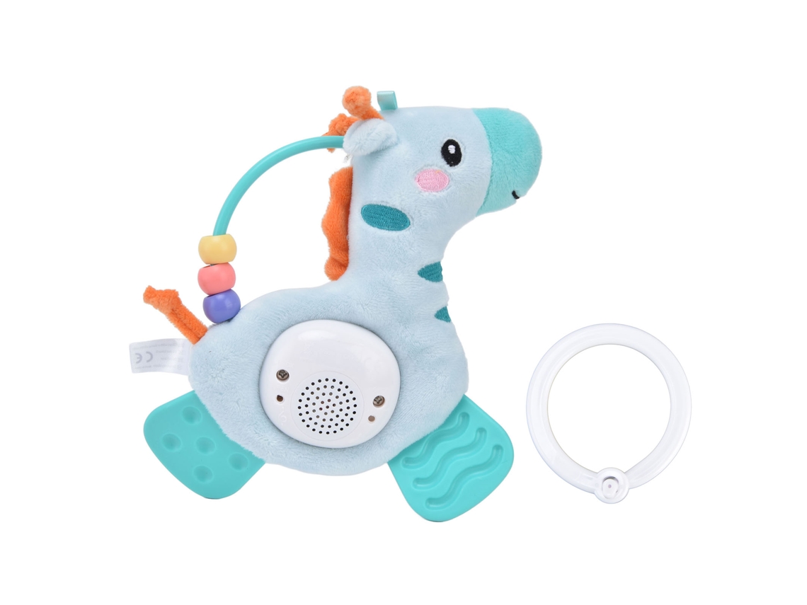 Primerox brinquedo Pelúcia Mordedor Pônei com Luz e Som Lavável para Bebê 0 3 Anos Verde