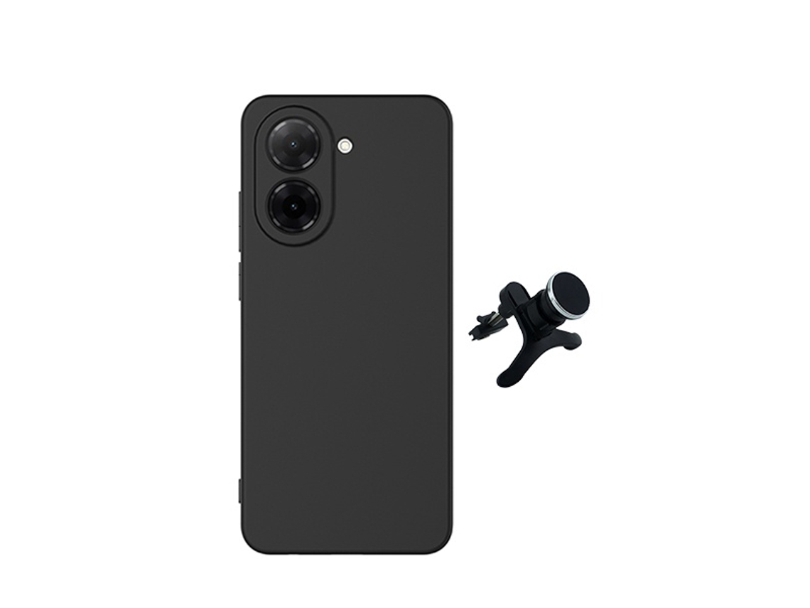 Kit Suporte Magnético Com Pernas Capa Proteção Silicone Gift4me Para Xiaomi Redmi A7 - Preto