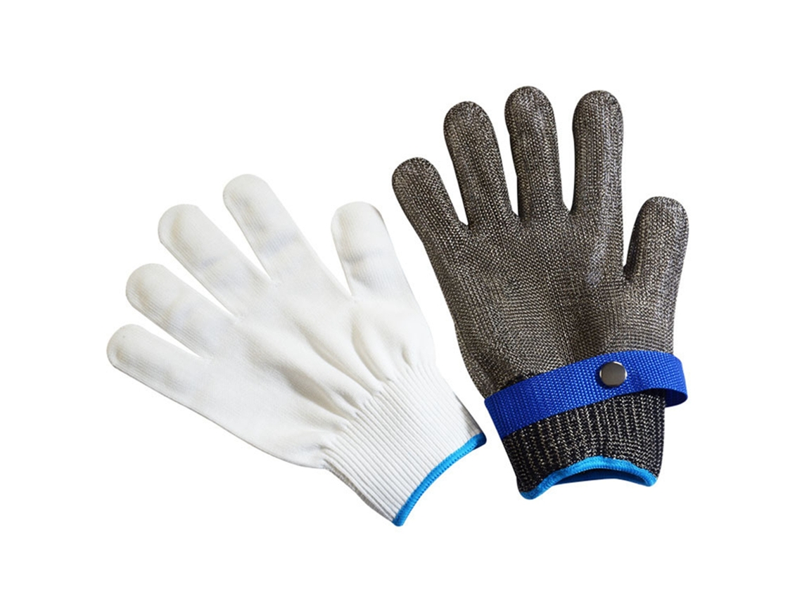 2pcs Luvas de Trabalho Resistentes a Cortes Ajustáveis S/MARCA