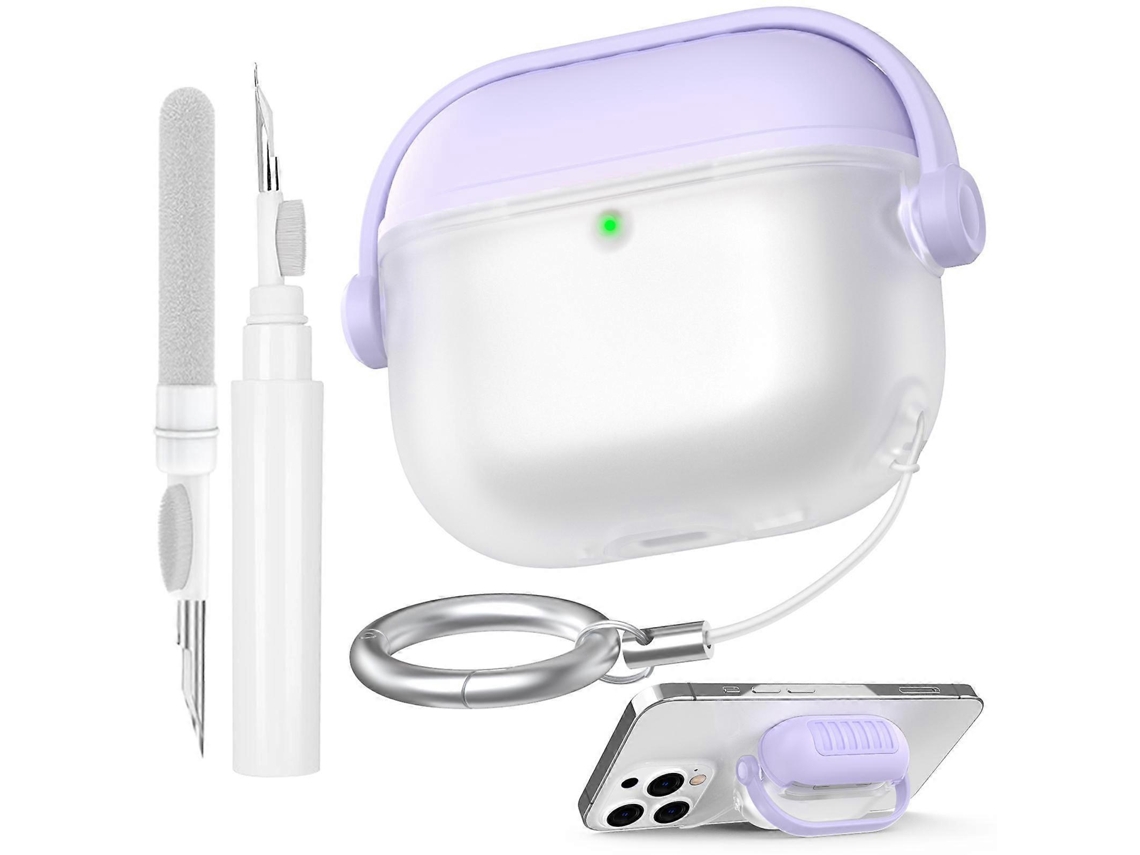 Capa protetora de silicone Ahastyle WG174 para fones de ouvido AirPods 4, com proteção contra danos e compartimento para limpeza 3 em 1. GIECY