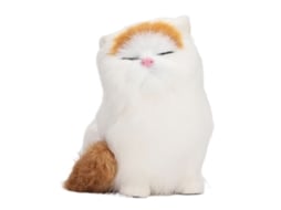 Ats estatsua de Gatso de Pelo Sintético para Hogar, Figurilla Cachorro Simulada Bonita Y Exquisita, Decoración de Ventana Con Ojos Cerrados