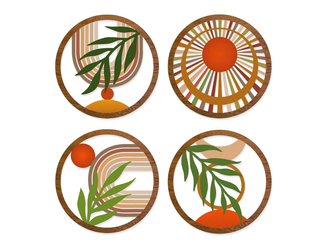 Grampo de Madeira com Folhas Coloridas para Decoração Boêmia e Quarto Moderno LAXISCREED