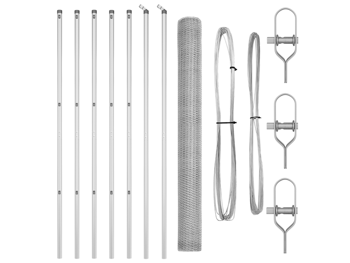 Conjunto 1 Cerca Para Jardim Vidaxl Prateado Aço (10 X 1,6 M)