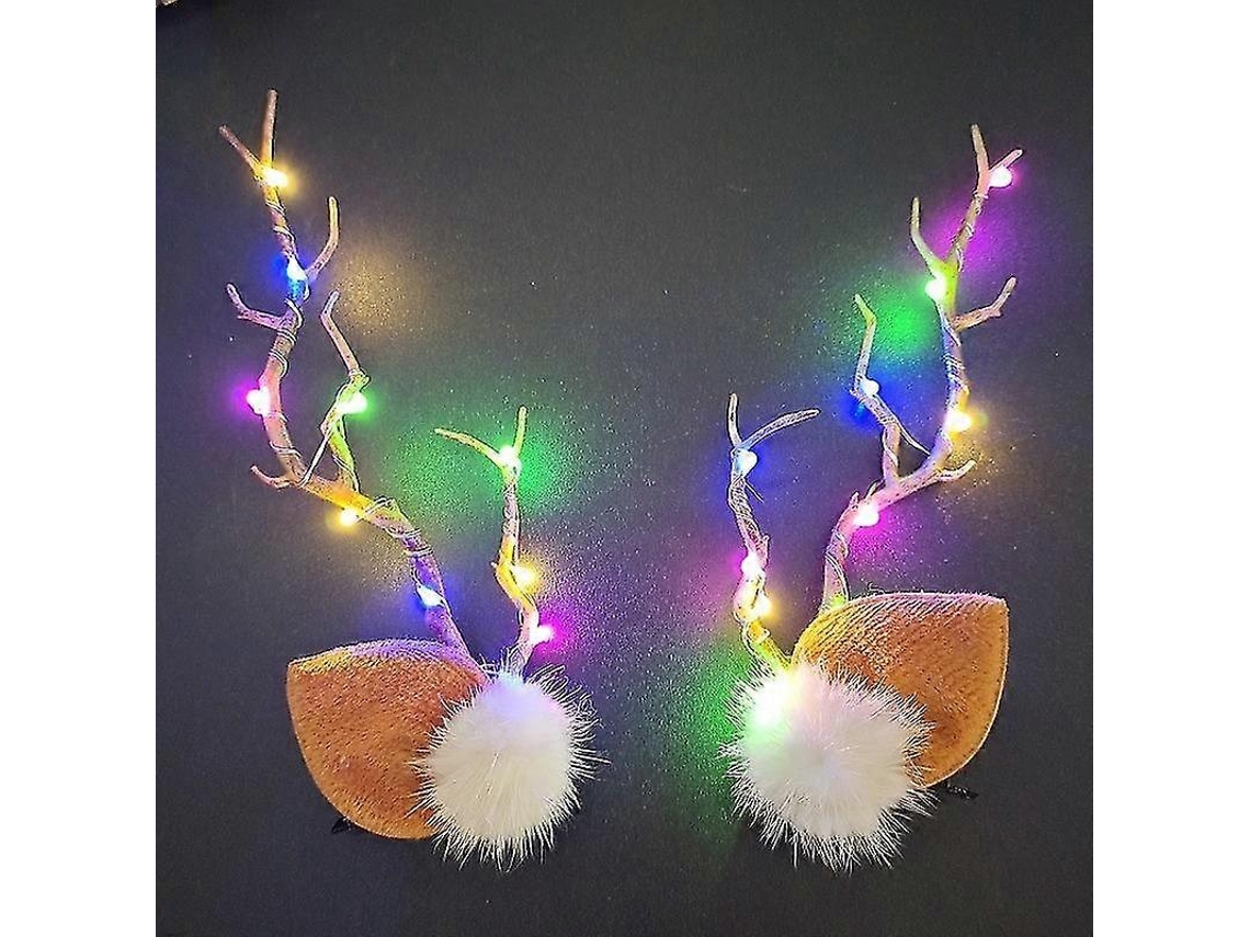 Peça Tiara De Natal Feminina Com Led Em Formato De Alce Adereço Para Cosplay De Natal Presente De Ano Novo Hengjian
