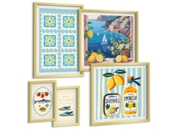 Conjunto De Pinturas Cozinha Italiana Sabor Estilo Espelharte (5 Peças)