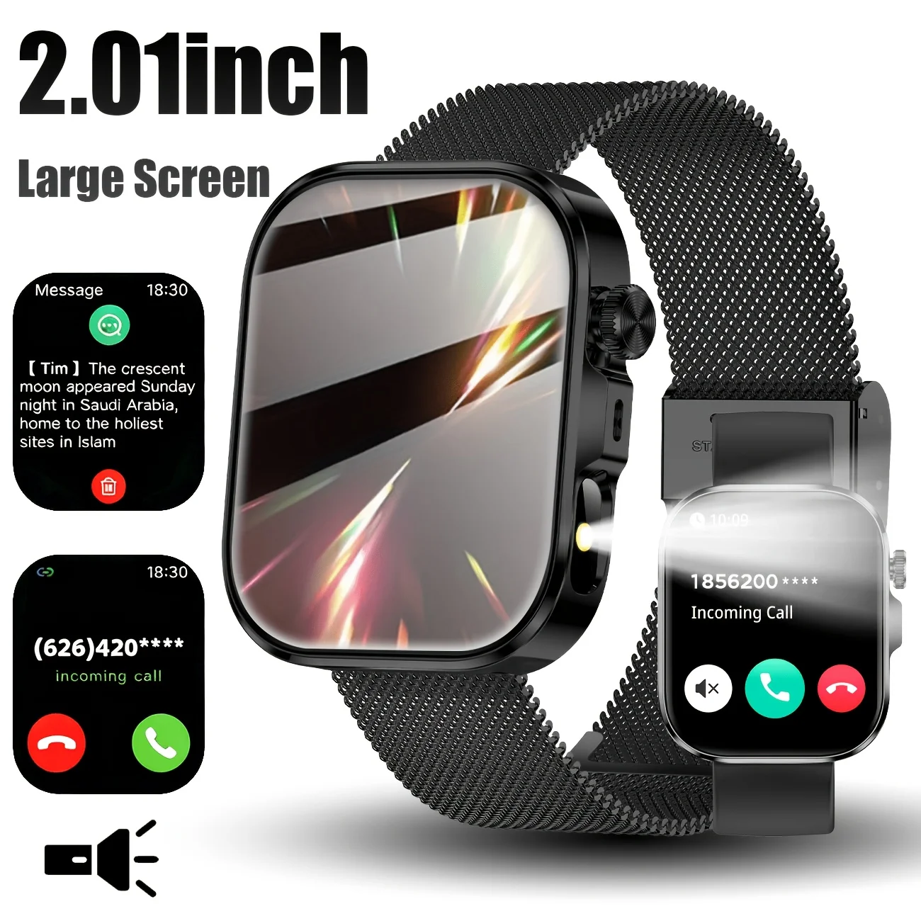 (metal Preto) Smartwatch Multifuncional Com Chamadas Sem Fio