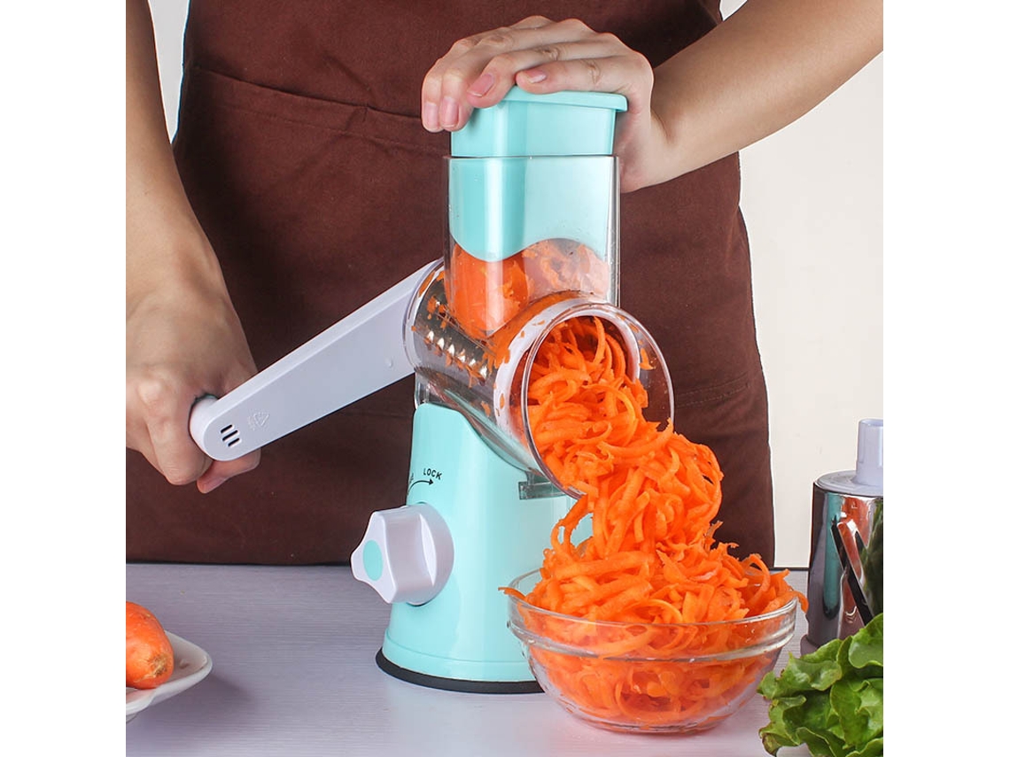 Ralador de Queijo Rotativo, Fatiador Manual para Cozinha com Cabo, Cortador Legumes, Moedor Nozes AQUAFORGE