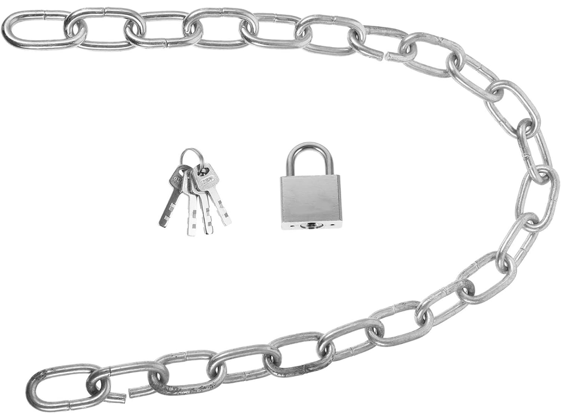 Cadeado De Corrente Para Bicicleta, Ferro Espesso Resistente Ao
