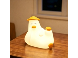 Luminária Noturna Recarregável Em Silicone Macio Formato De Pato, Com
