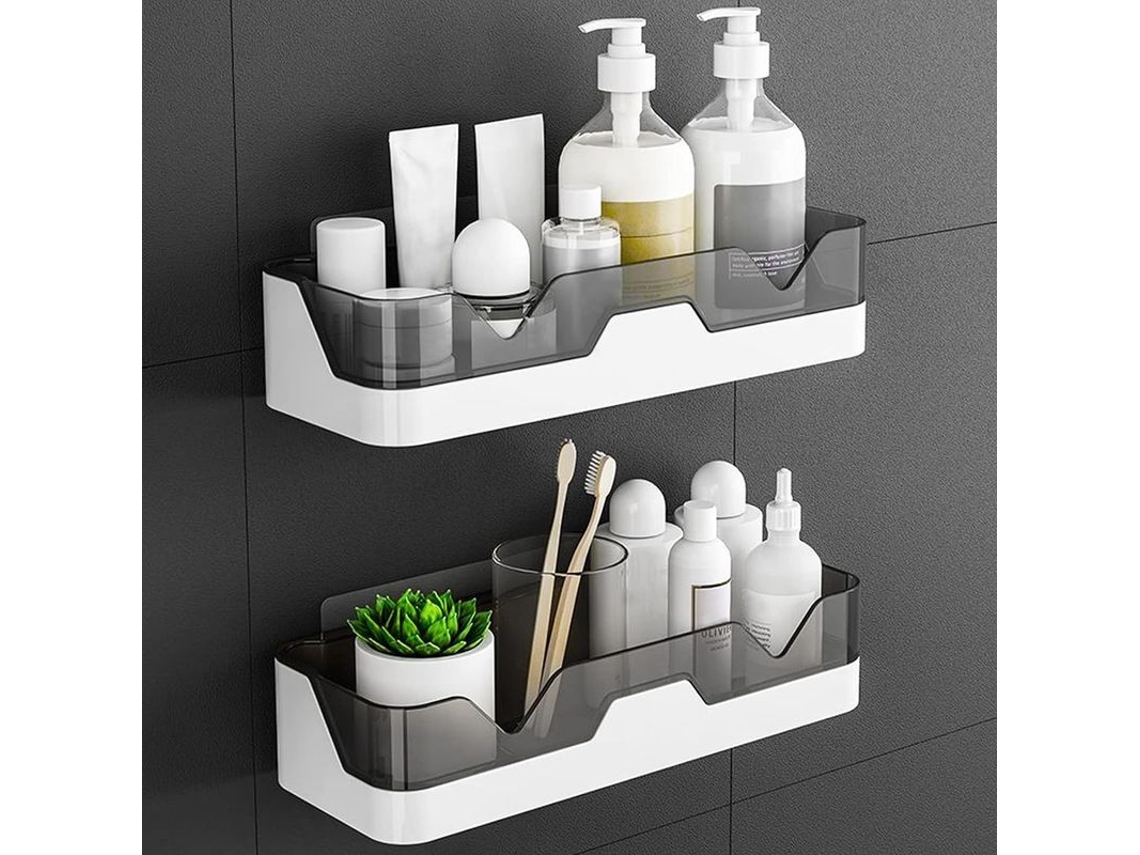 Prateleiras De Chuveiro Sem Perfurar, Cestos De Armazenamento Duplo Com Design Antiumidade Para Banheiro