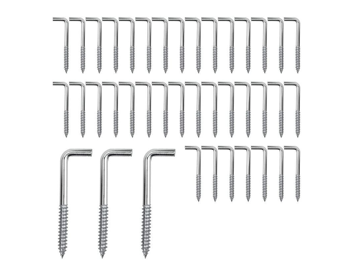 2026 juegos de 40 Ganchos de Tornillo de Acero Galvanizado 40*15mm M3.7 para Colgar Objetos Domésticos