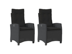 Reclining Garden Chair, Reclining Garden Chairs Vidaxl Preto Rattan / Vime (n/a)