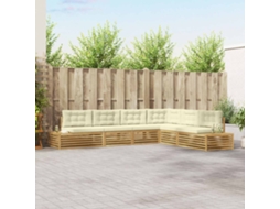 Vidaxl 7 Unid. Conjunto De Sofás Para Exterior Branco