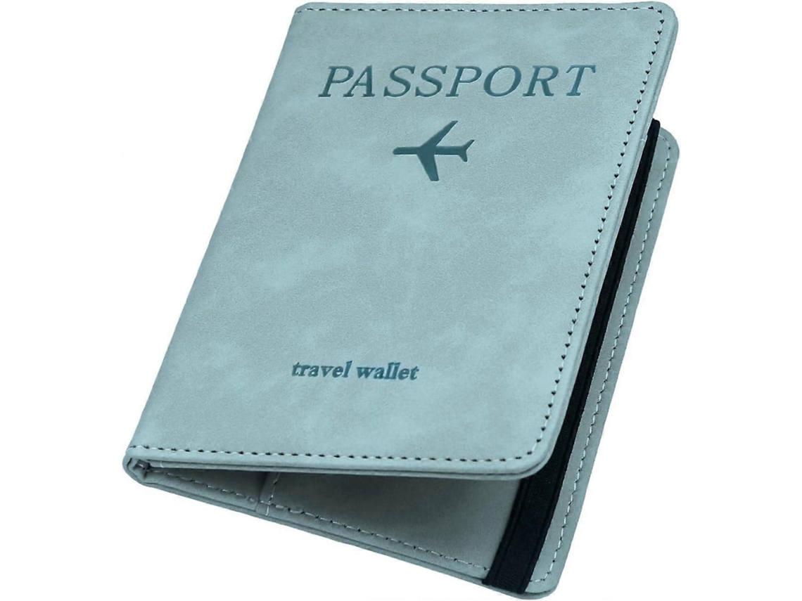 Porta-passaporte De Viagem, Em Couro Pu, Com Proteção Rfid, Compartimentos Para Cartões E Documentos