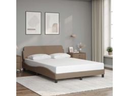 Vidaxl Estrutura De Cama Dover 120x200 Cm Couro Artificial Cappuccino
