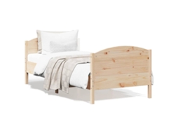 Vidaxl Cama Sem Colchão 75x190 Cm Madeira De Pinho Maciça