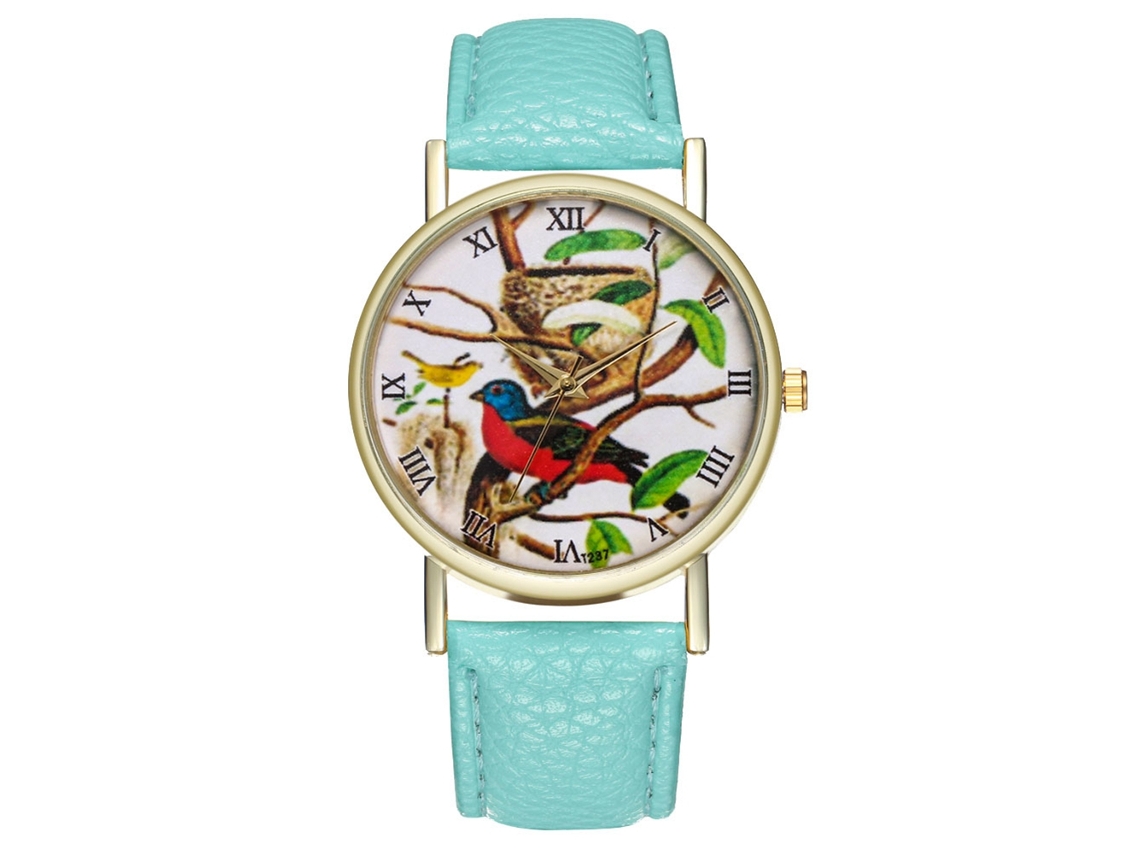 Reloj Casual De Moda Unisex Zhoulianfa De Cuarzo Con Correa De Cuero (verde Menta)