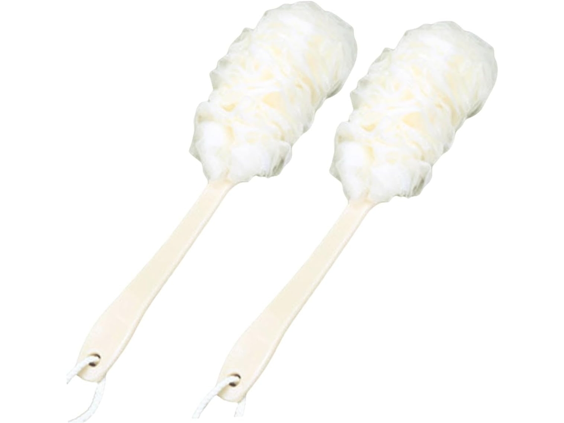 Escova Corporal Baluue Com Cabo Longo, 2 Peças, Branca, Escova Esfoliante Suave Para Costas, Banho, Massagem E Banho