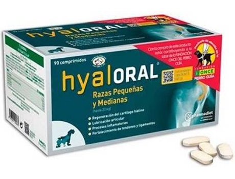 Complemento Alimentar para Cães  Hyaloral (90 Comprimidos - Porte Pequeno e Médio)