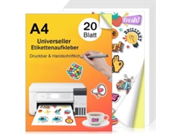 Papel Adesivo - A4 - Impressível - Autoimpresso - Papel Adesivo Para Impressora - Alta Qualidade - Apropriado Para Diversas Aplicações - Papel De Impr