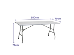 Mesa Dobrável MARBUENO Cinzento 70 x 74 x 180 cm