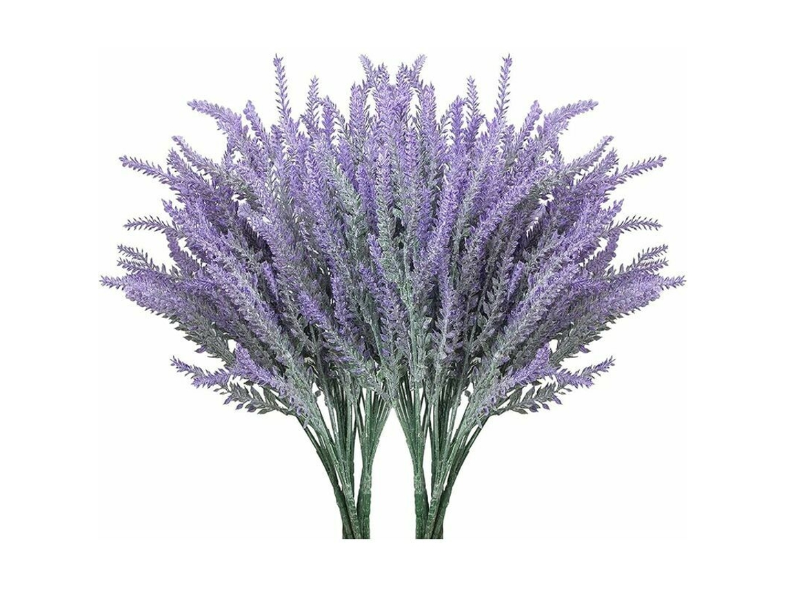 10 Unidades de Flores Artificiais de Lavanda Roxa. Lavanda Artificial Floculada para Decoração Diy. AQUAFORGE