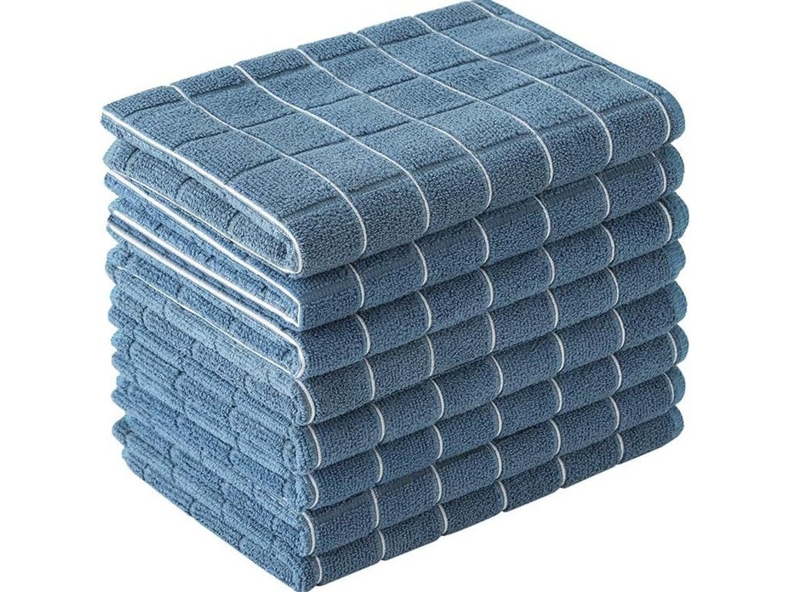 Panos De Prato Para Cozinha, Sem Fiapos, Absorventes, Removem Óleo, Secam Rapidamente 45 X 64 Cm, Pacote Com 4 Unidades, Azul. Siurn