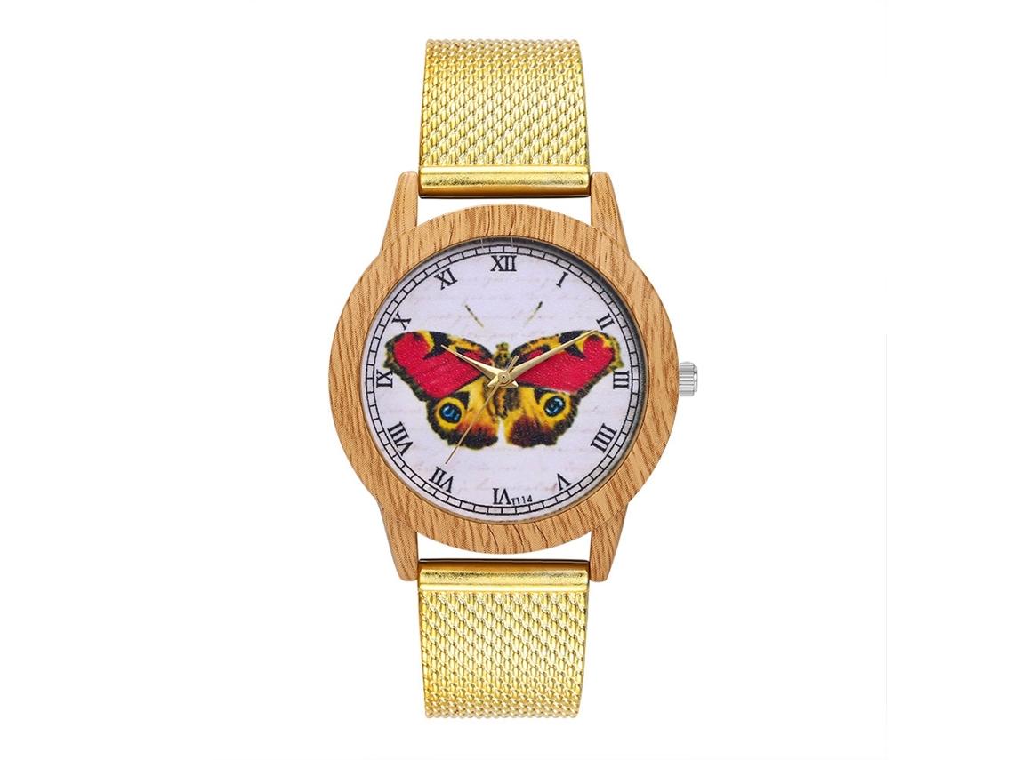 Reloj De Cuarzo Con Correa De Silicona Unisex, Dial Redondo, Moda, Pulsera (oro)
