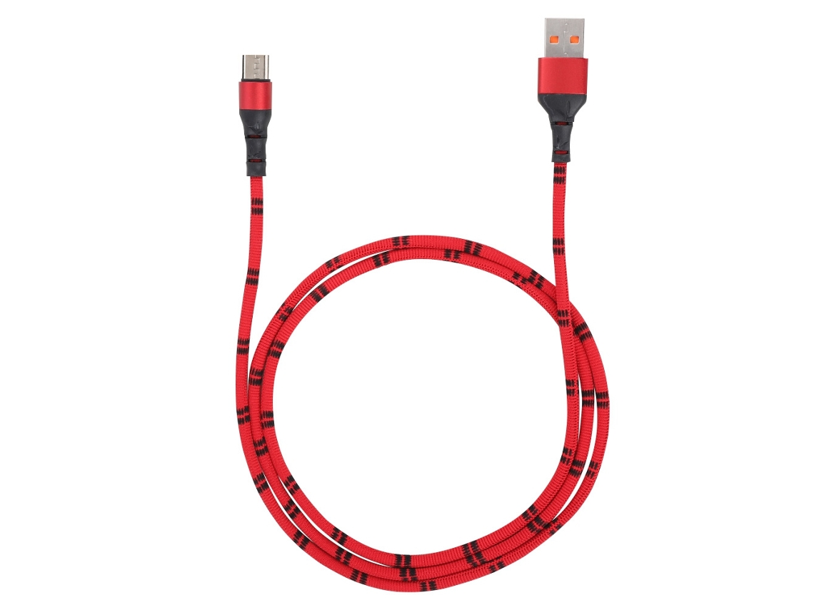 Cabo de Dados Android Micro Usb Novo Vermelho EOOCOO (tecido Trançado, Elegante e Durável)