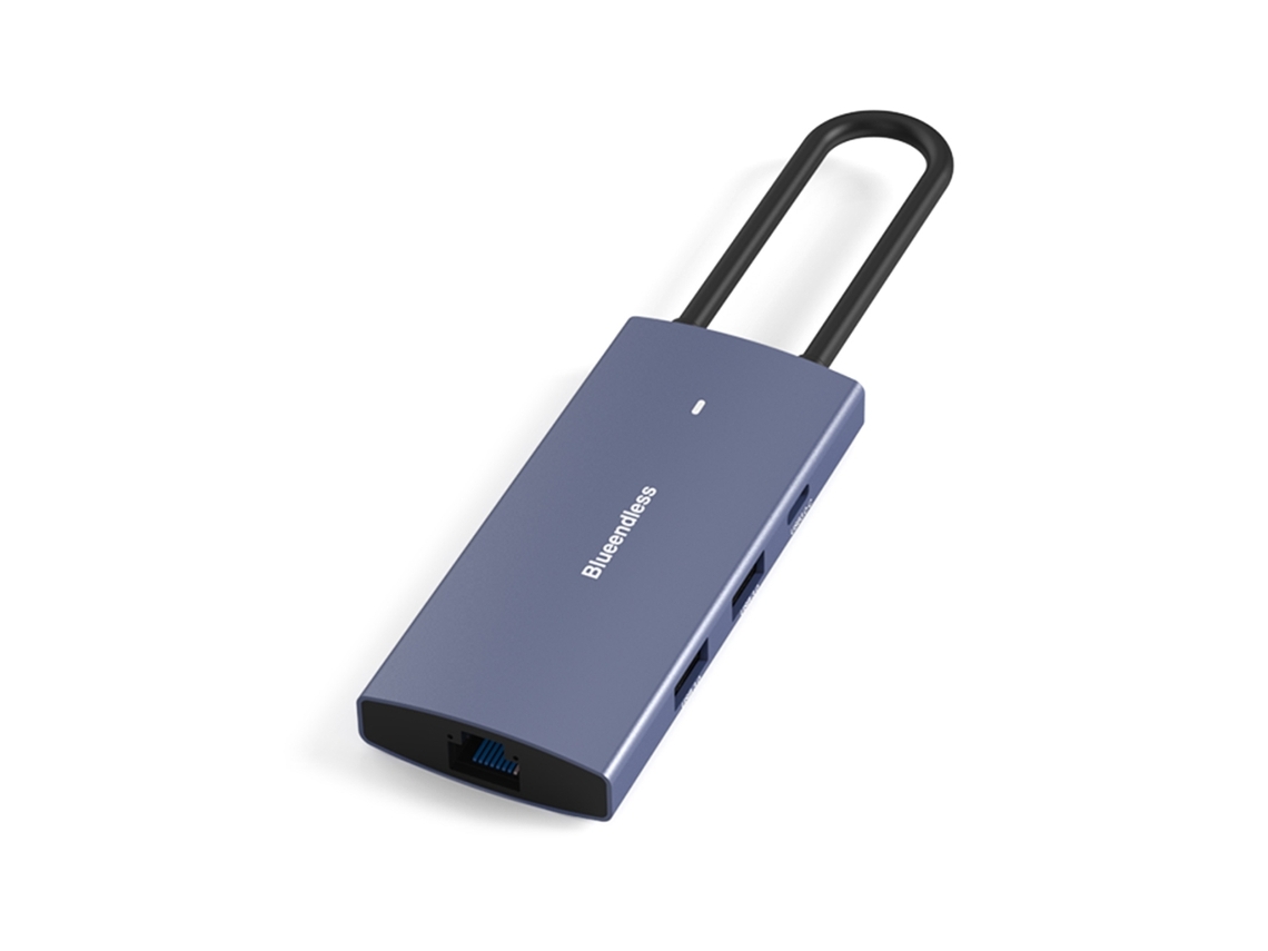 Divisor Usb C Compatível Com Hdmi 2.0, Usb 3.0, Pd 3.0 Adaptador Gigabit Ethernet Para Laptop E Notebook, Extensor Em Alumínio. Aquaforge