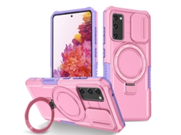 Capa Zruxe Compativel Com Samsung Galaxy S20 Fe (sliding Camshield - Magsafe - Tpu Hybrid Pc - Roxo - Rosa)