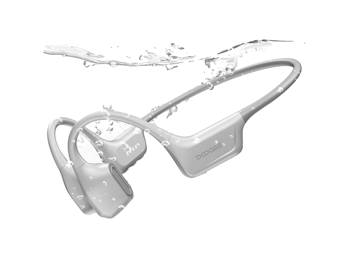 Fones De Ouvido De Condução Óssea, À Prova D'água, Bluetooth 5.4, Cinza