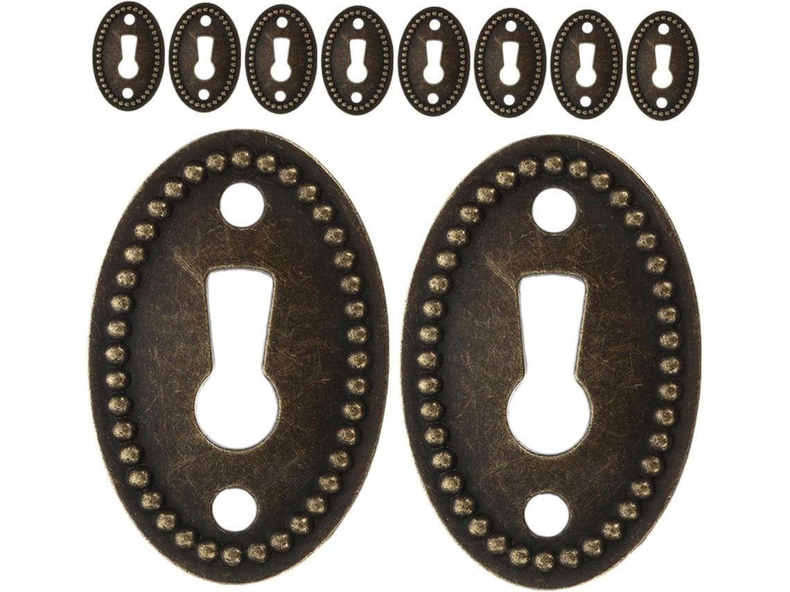 Betooky Conjunto De 10-tampas Ovais Liga Zinco Para Fechaduras Em Paredes E Gavetas, Versáteis E Com Inspiração Vintage