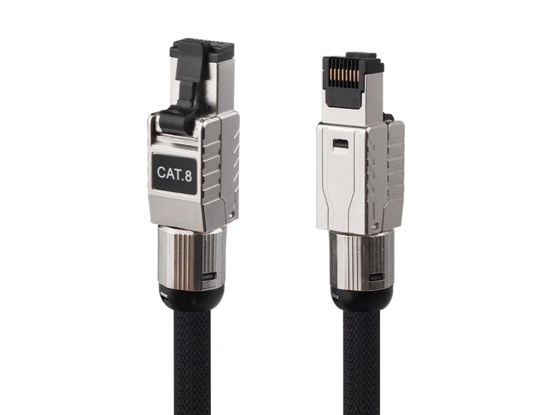 Cabo Ethernet Cat8 10g 20.000 Kbps Sstp Utp para Tvs, Computadores e Roteadores com Conector Rj45, 2m de Comprimento. SFUSHOS