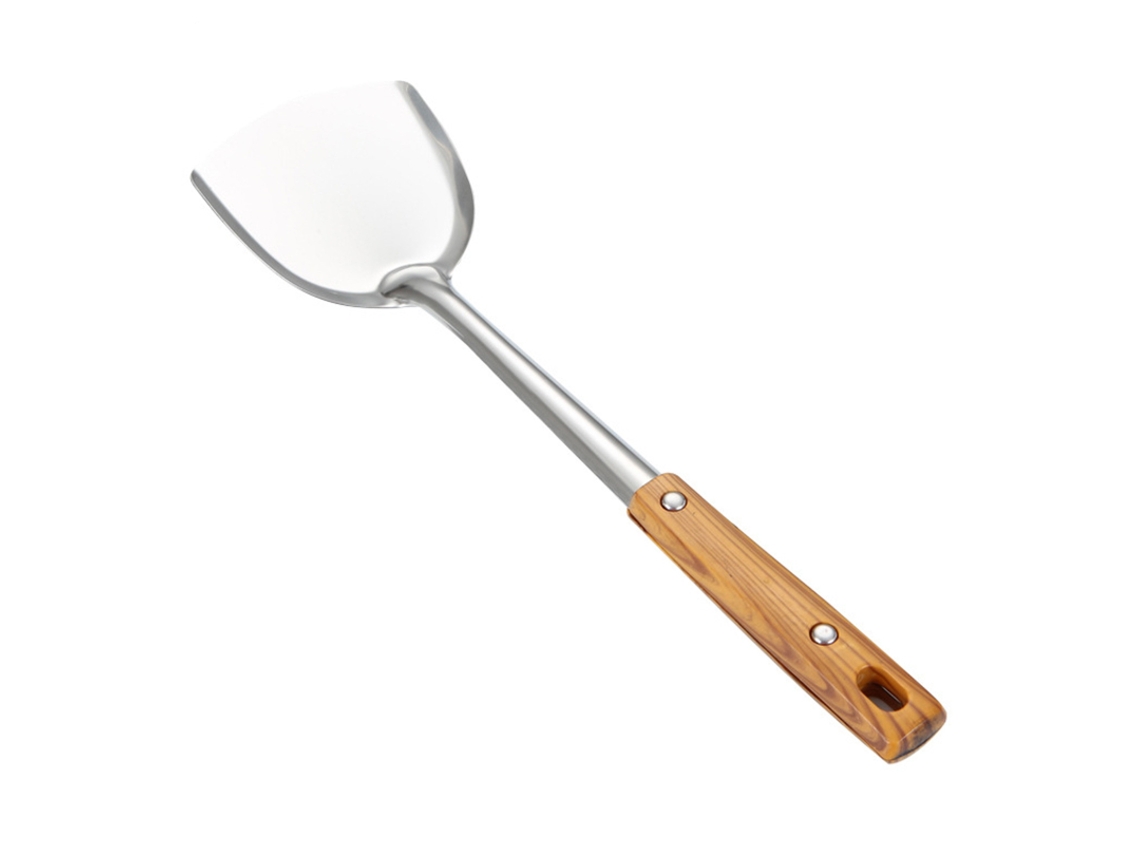 Wok Pá de Grau Alimentício À Prova de Ferrugem Colher de Sopa de Aço Inoxidável Wok Espátula Ferramentas de Cozinha para Casa-1 #