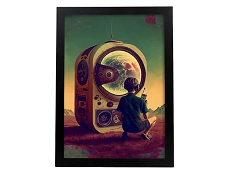 Transmissão De Pôsteres NACNIC De Rádio No Surrealismo Cinematográfico Ilustrações E Gravuras Danimados Abstratos E Artísticos Para A3 Black Frames