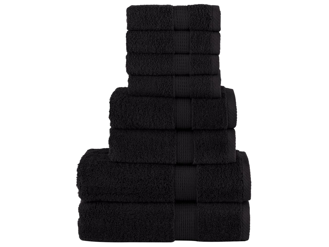 Towel Set, Towel Sets Vidaxl Preto Algodão (n/a)