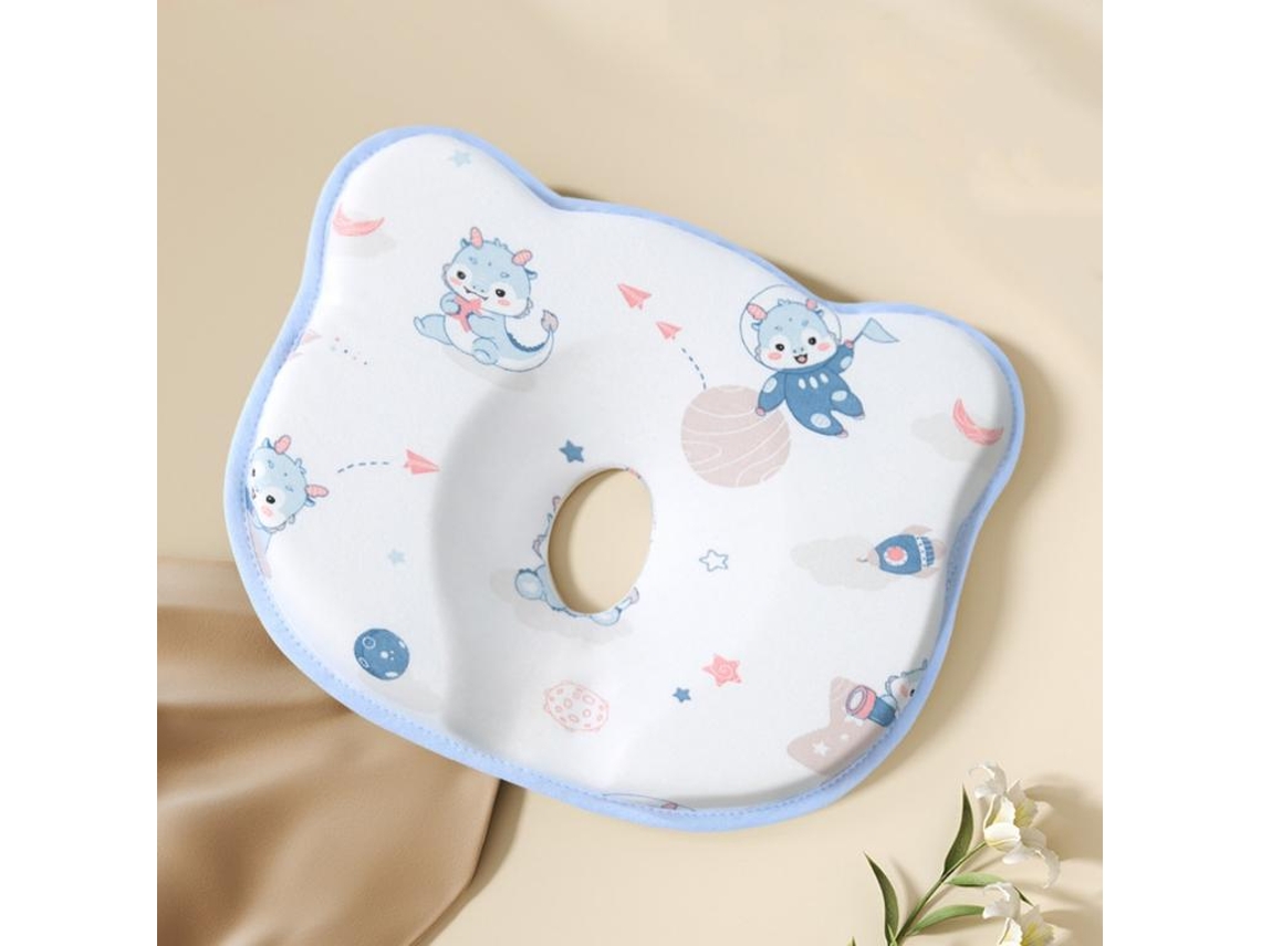 Travesseiro Anti cabeça Chata Bebé Espuma Viscoelástica 1 Peça, Tecido Algodão Suave para Recém nascidos 0 12 Meses, 26*23cm STELASPLEN