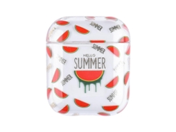 Camada protetora rígida de policarbonato com estampa de frutas em tom bronze para fones de ouvido AirPods 1/2. GIECY