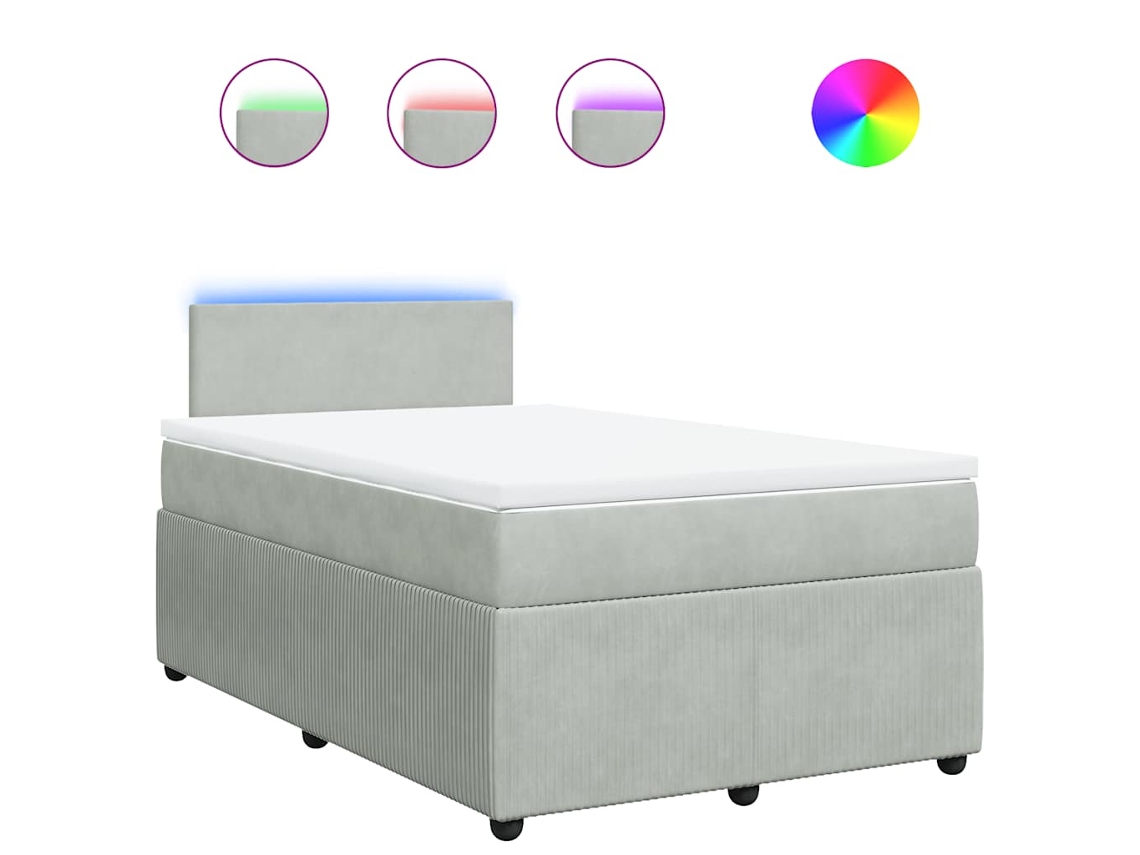 Box Spring Bed, Box Spring Beds Vidaxl Cinzeto Veludo (120 X 200 Cm)