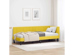 Vidaxl Estrutura De Cama De Canto Amarelo 80 Cm X 200 Cm Veludo