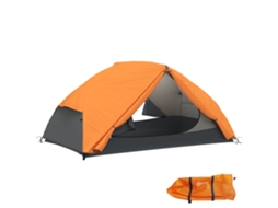 Barraca Cúpula 2 Pessoas Impermeável, Com Vestíbulos E Janelas, Ideal Trilha, Laranja