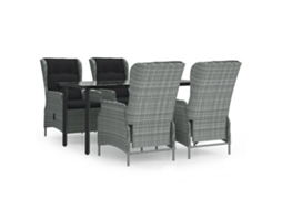 Garden Dining Set, Garden Dining Sets Vidaxl Cinzeto Rattan / Vime (160 Cm Table Length)