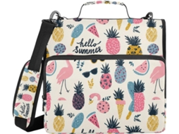 Olá Verão Pasta Organizadora Tropical Com Alça De Ombro, Vários Bolsos De 3, 8cm, 3-estojos Lápis Em Formato De